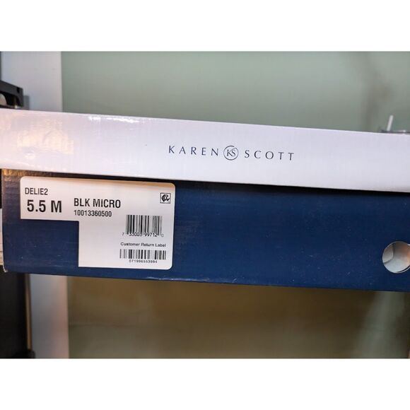 Karen Scott Deliee Riding Tall Boots Womens 5.5 M Black Microsuede Zip Shoes NWB - Picture 10 of 10